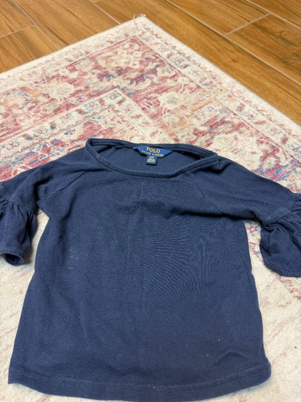Polo Ralph Lauren Kids Girls Navy Long Sleeve Shirt Size 3 In Great Shape